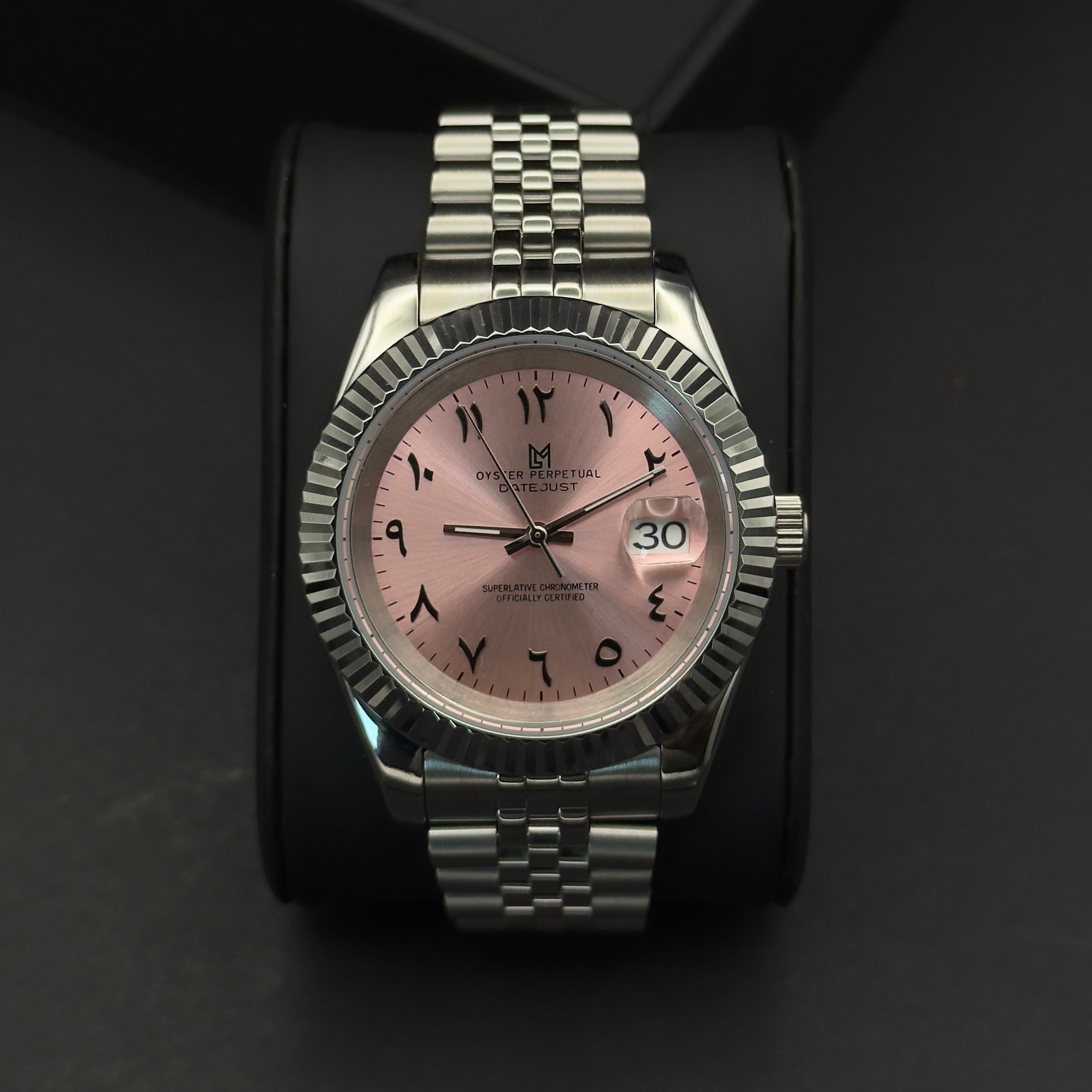 seiko mod arabic dial rose