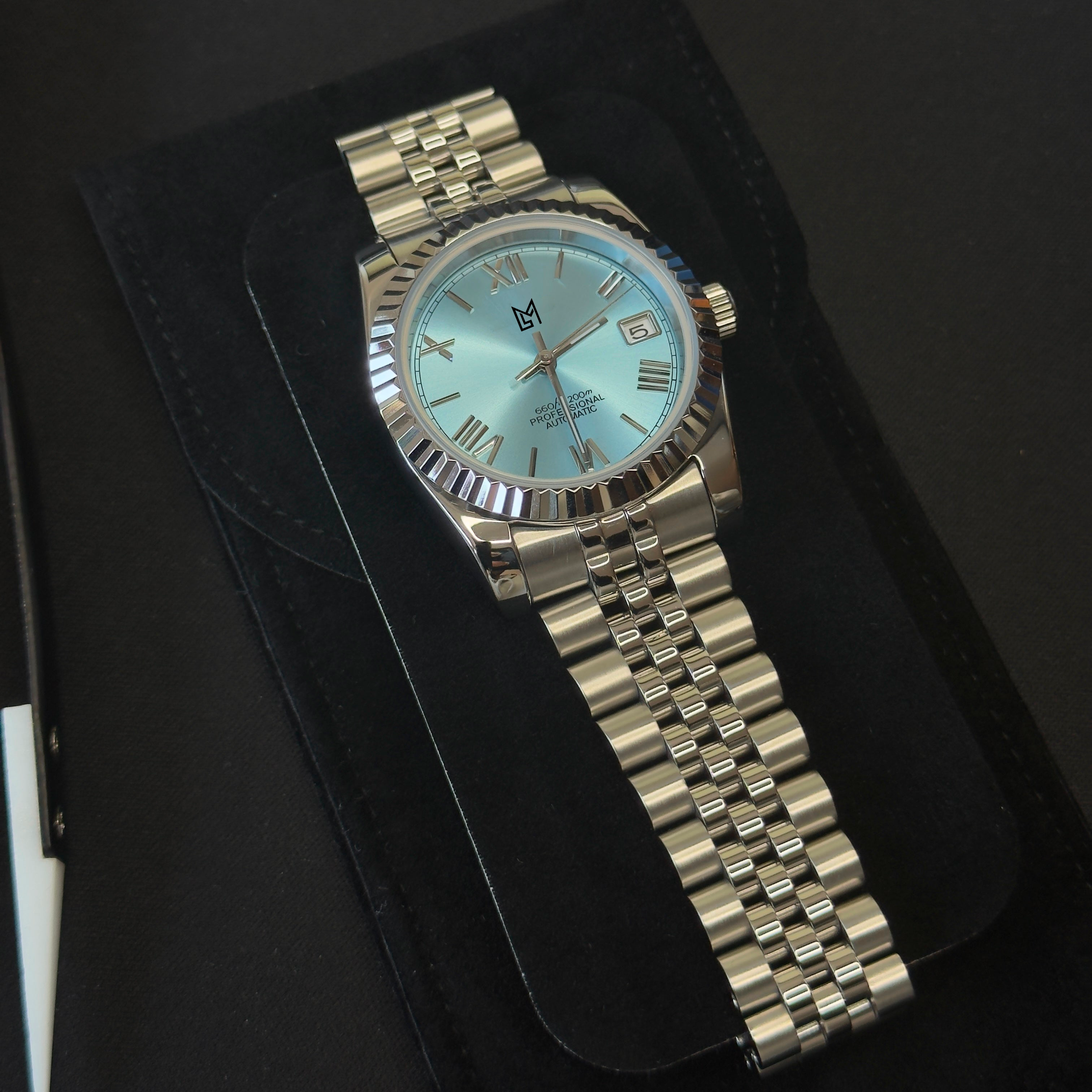 Mod Datejust Roman Dial Ice Blue