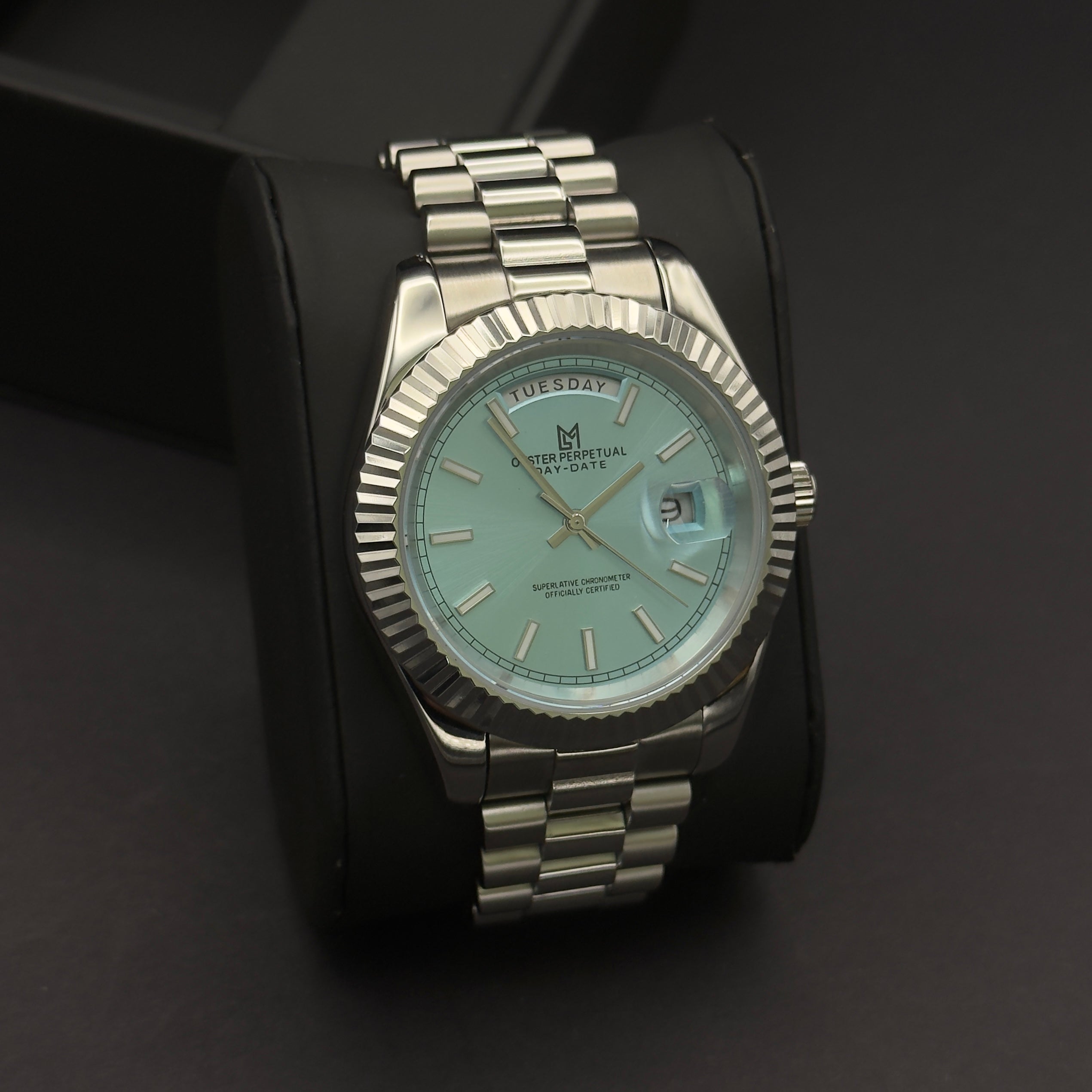 seiko day date ice blue