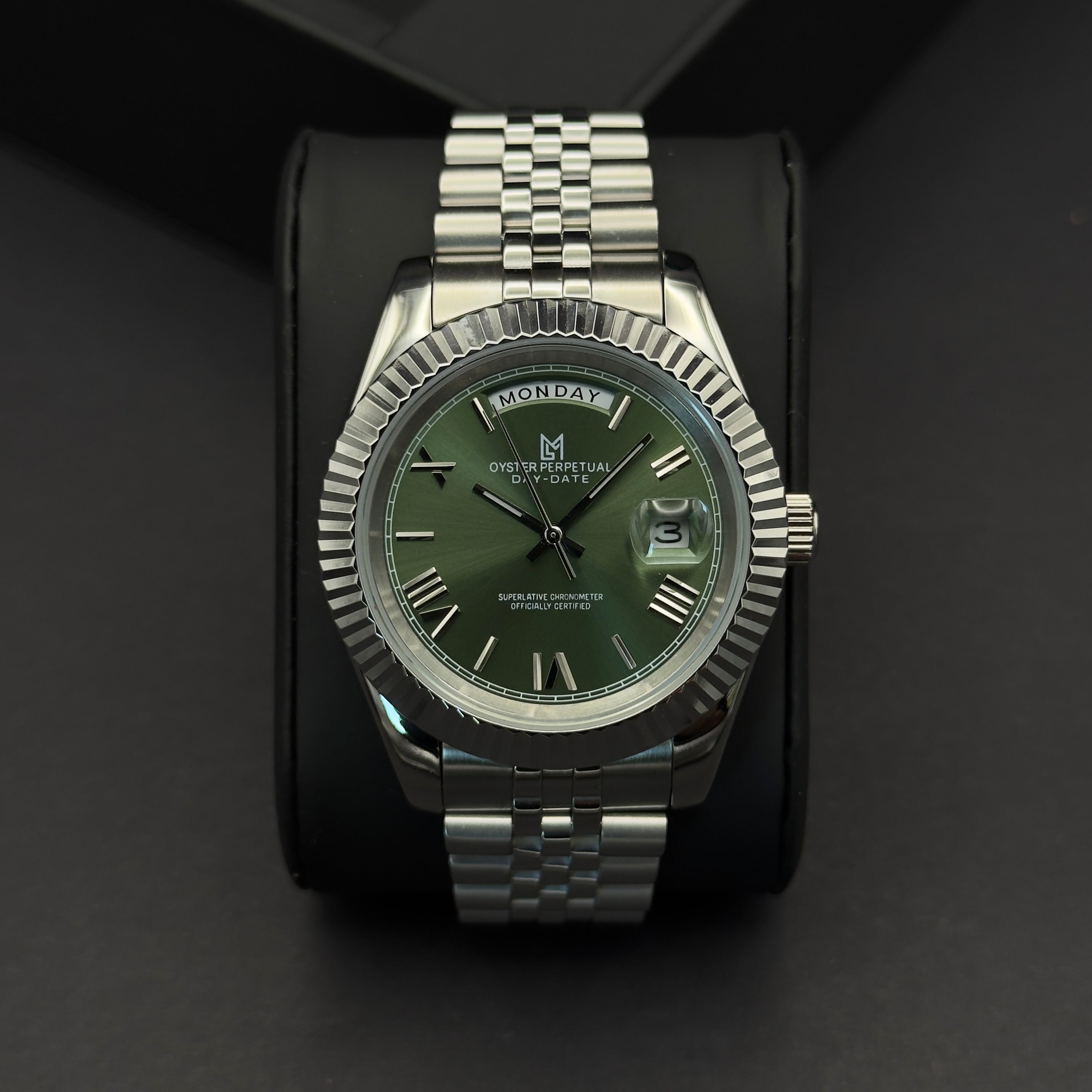seiko day date green
