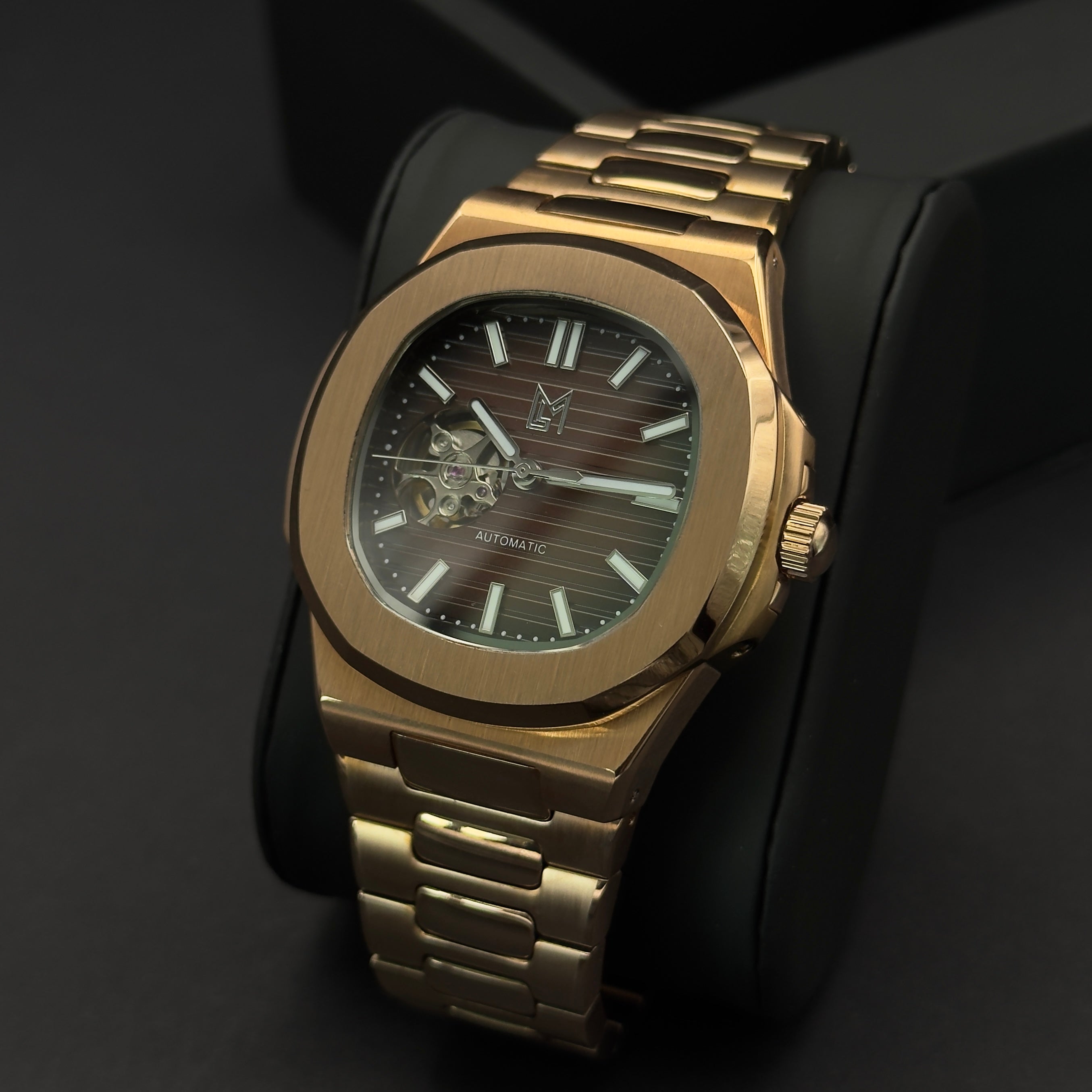 Seiko Mod Nautilus Skeleton Marron