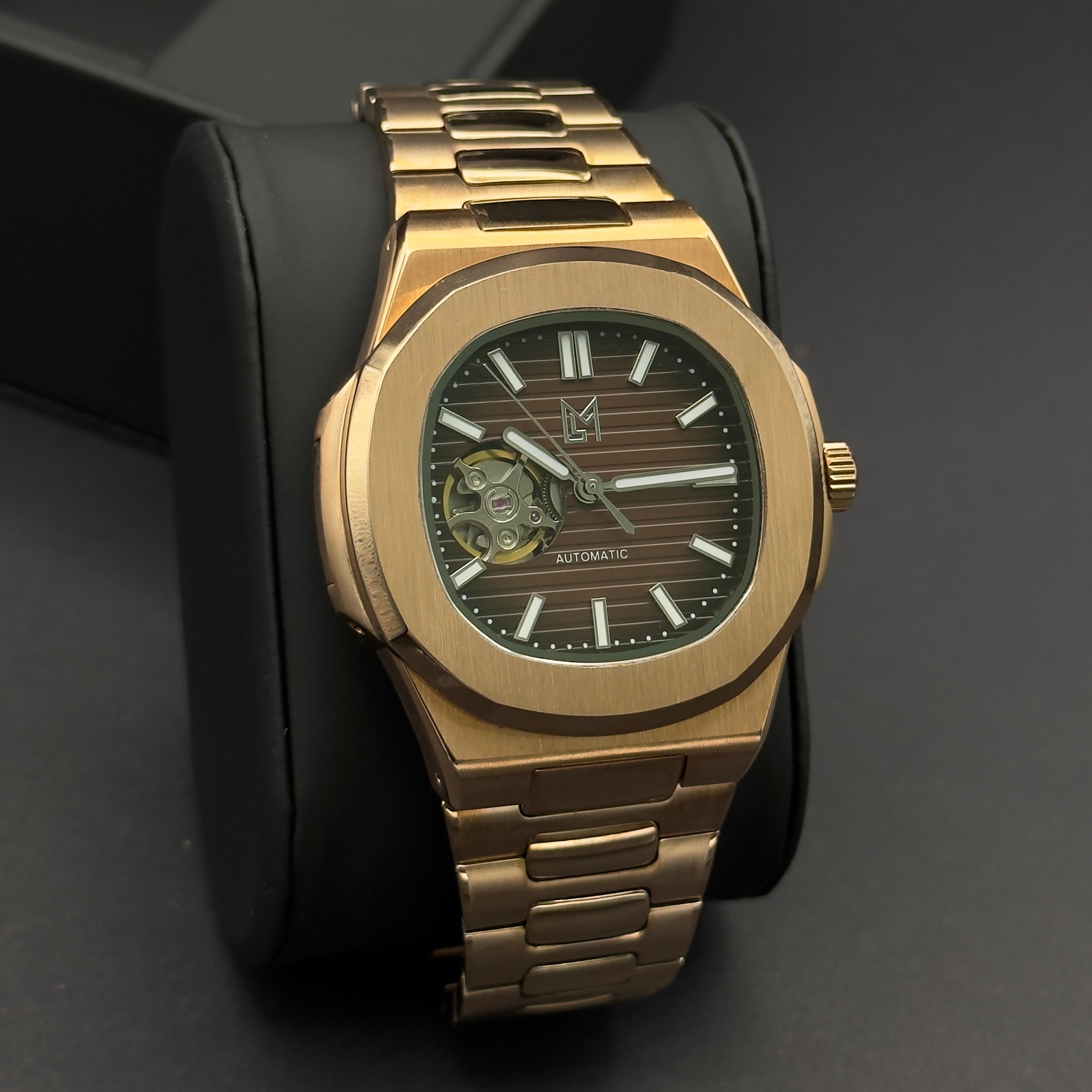 Seiko Mod Nautilus Skeleton Marron