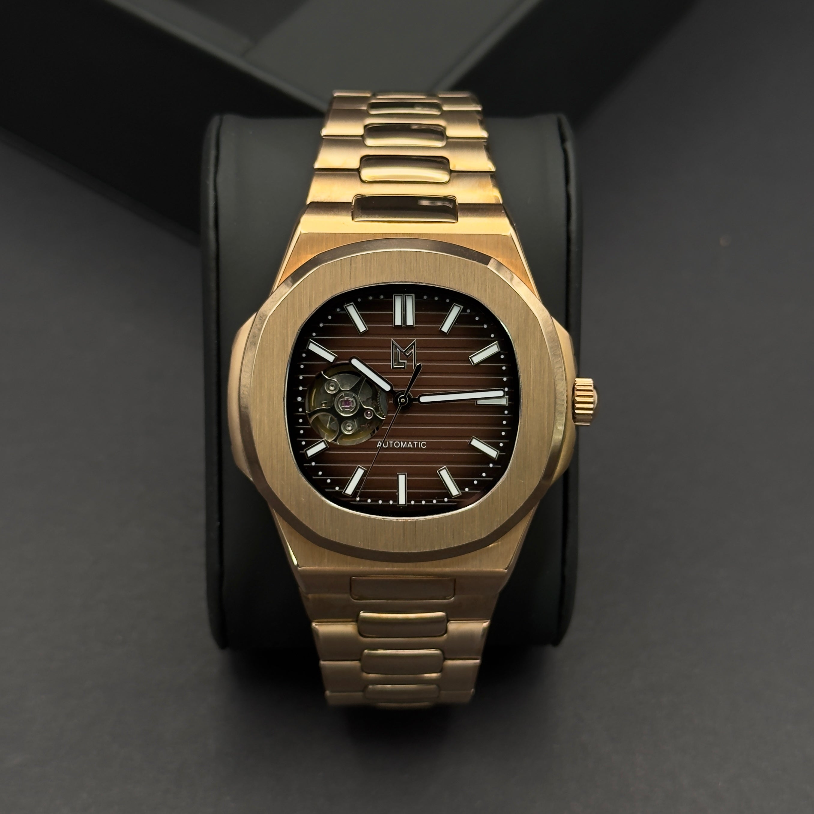 Seiko Mod Nautilus Skeleton Marron
