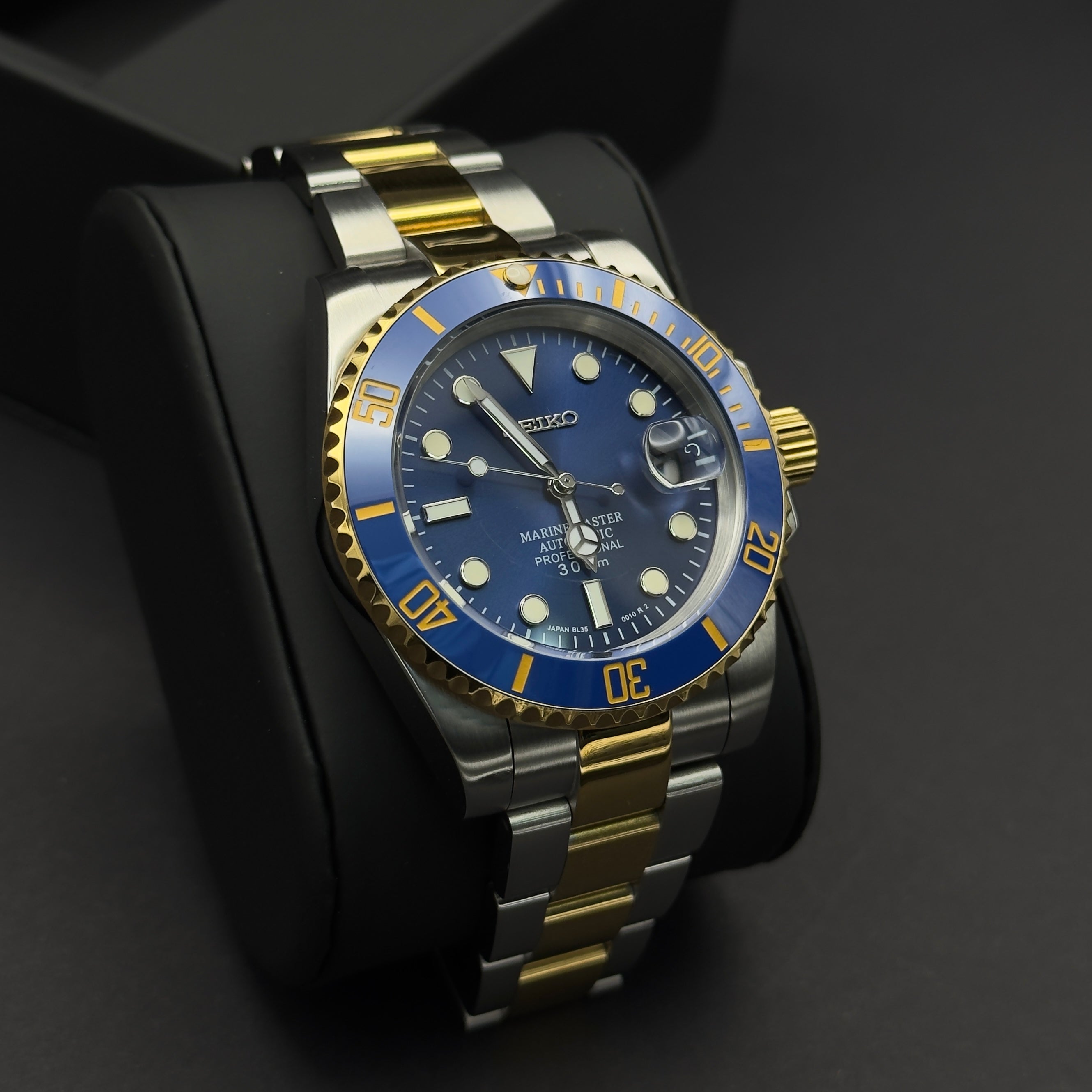 Seiko Submariner Bleu et Or