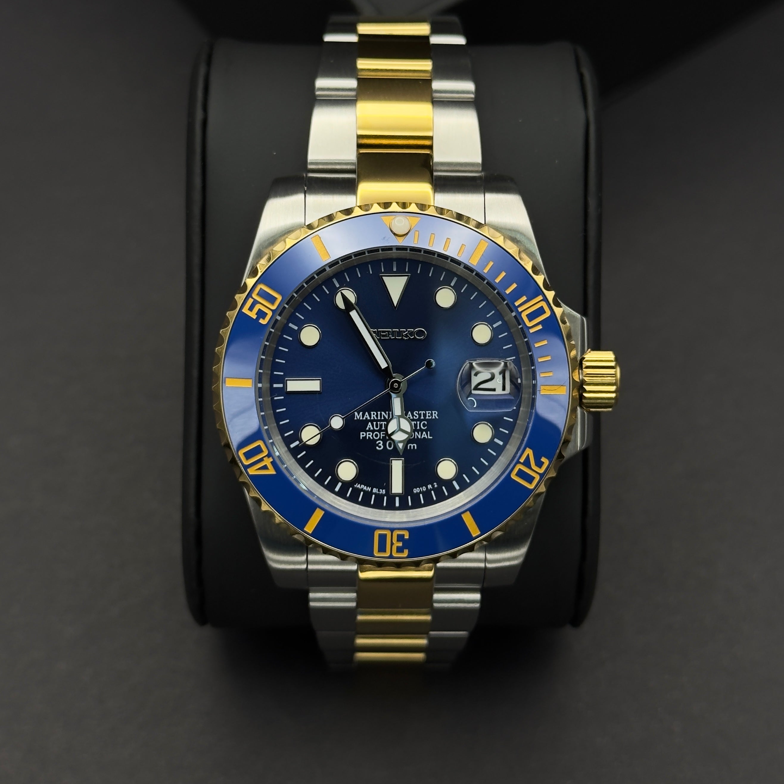 Seiko Submariner Bleu et Or