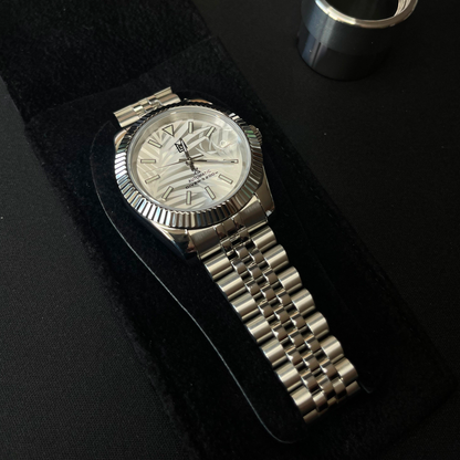 Mod Datejust Arabic Dial Palm Blanc