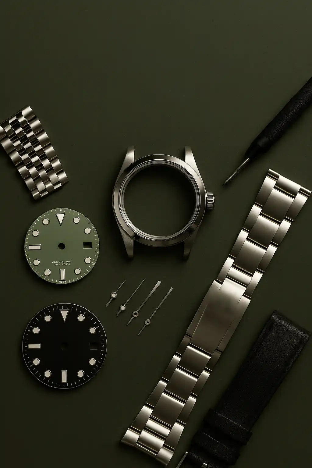 Composants pour assembler une montre.