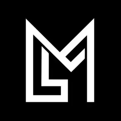 Logo abstrait blanc sur fond noir