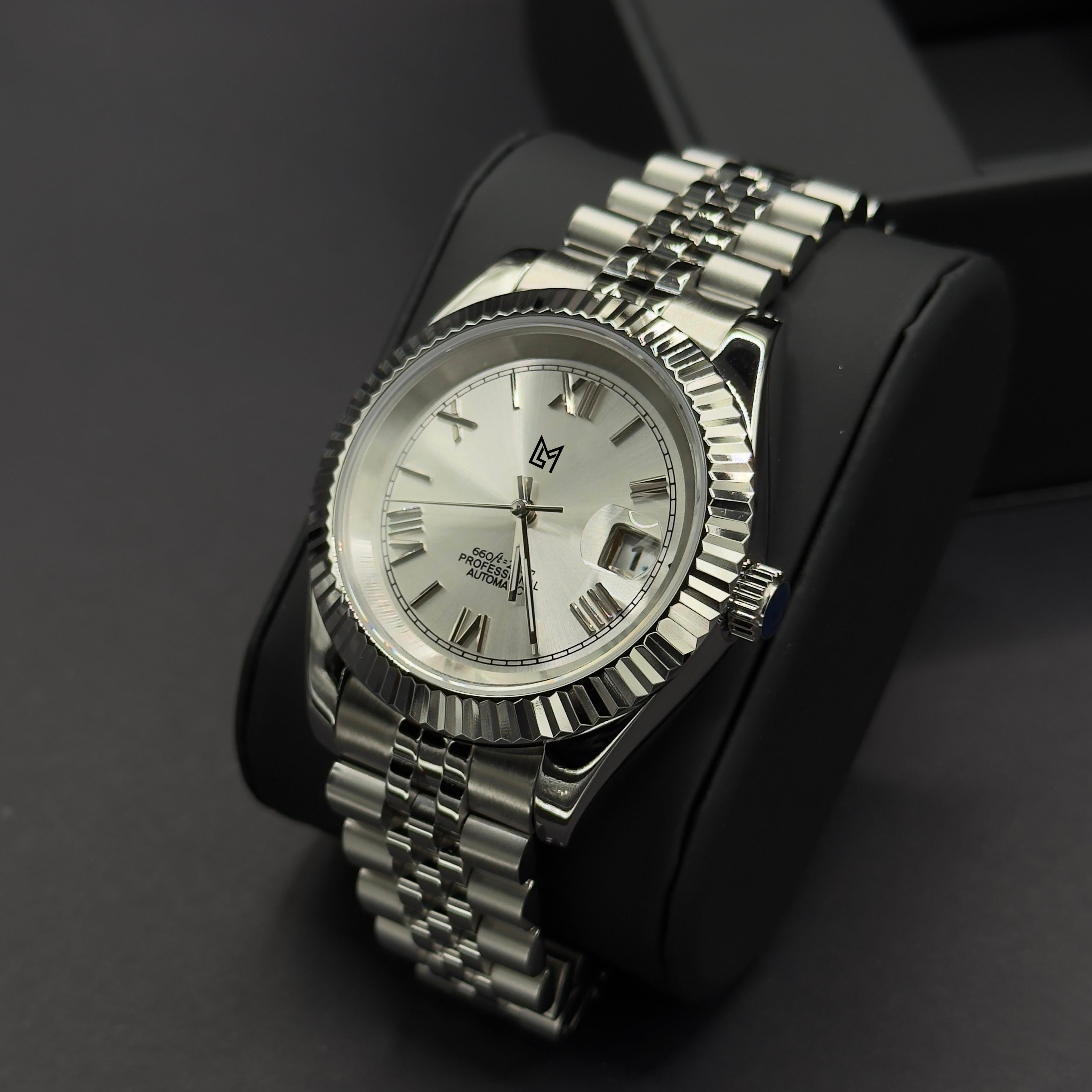 Mod Datejust Roman Dial Gris