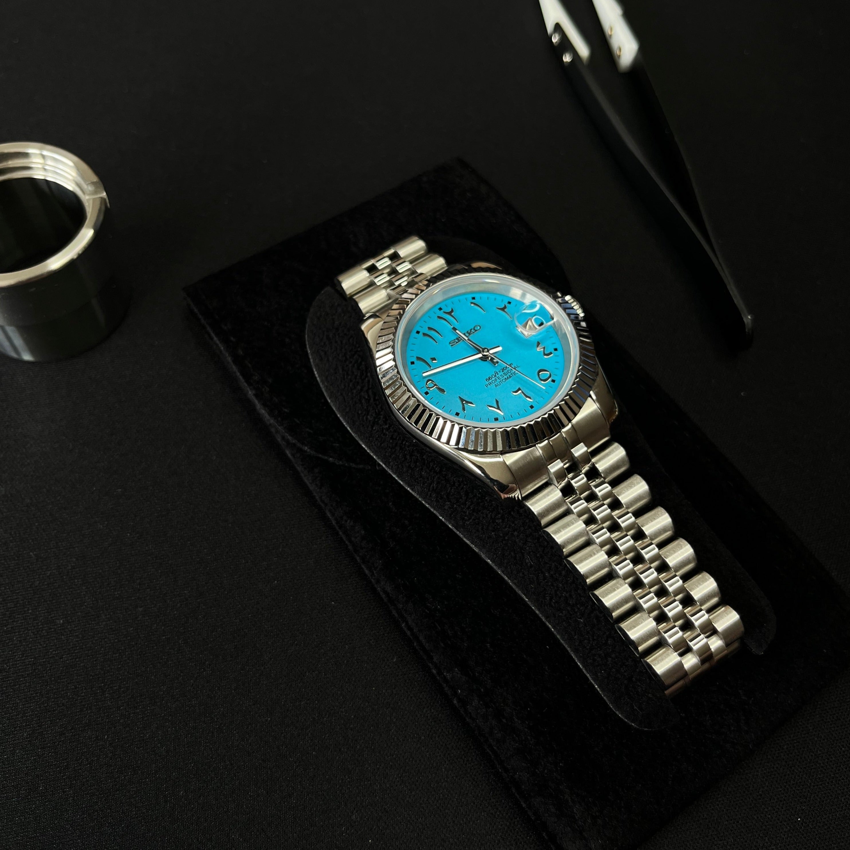 Seiko Datejust Arabic Dial Bleu Tiffany - Luxury Mods