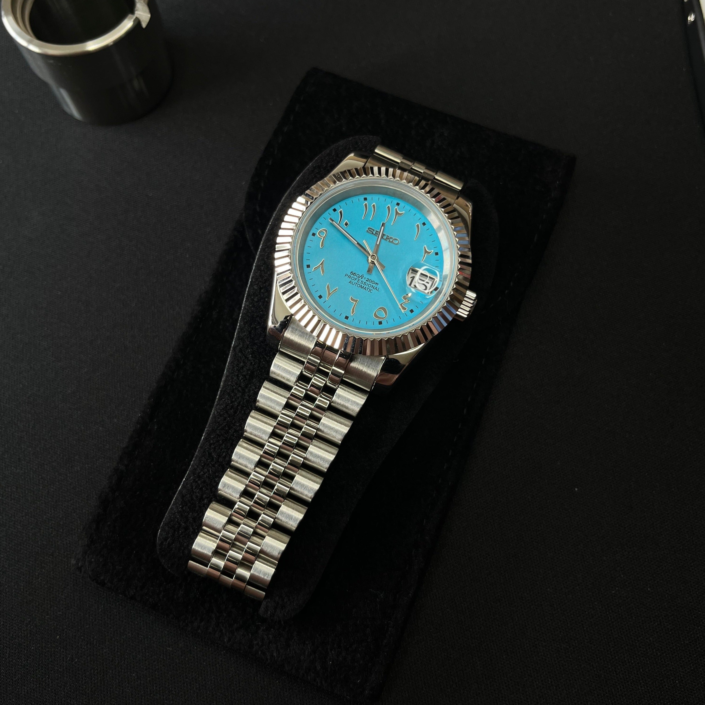 Seiko Datejust Arabic Dial Bleu Tiffany - Luxury Mods