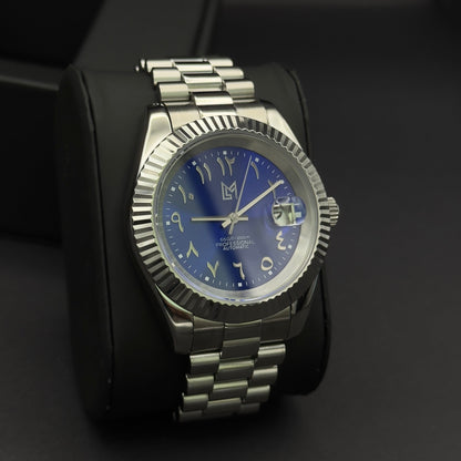 seiko arabic dial cadran bleu​