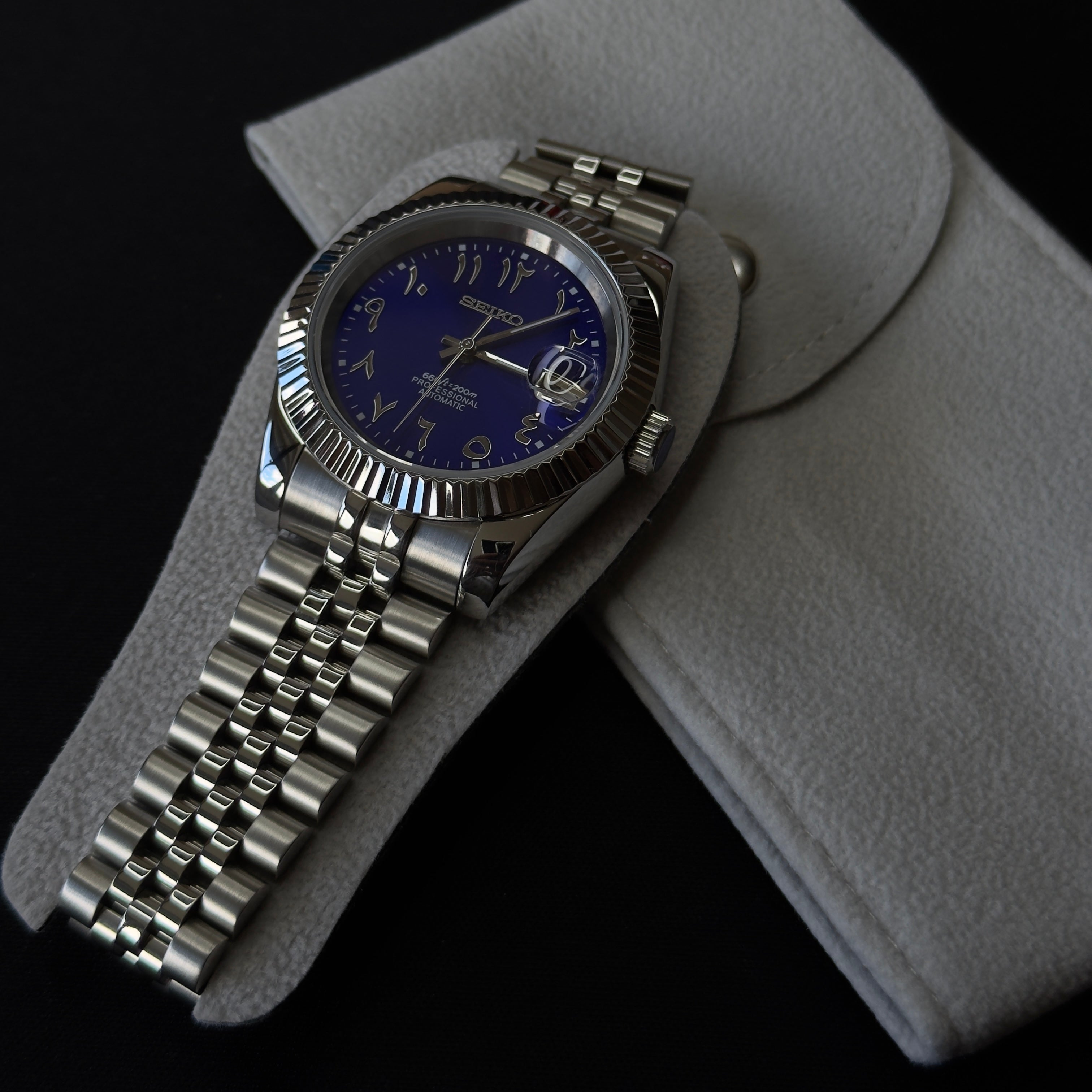 Seiko Datejust Arabic Dial Bleu - Luxury Mods