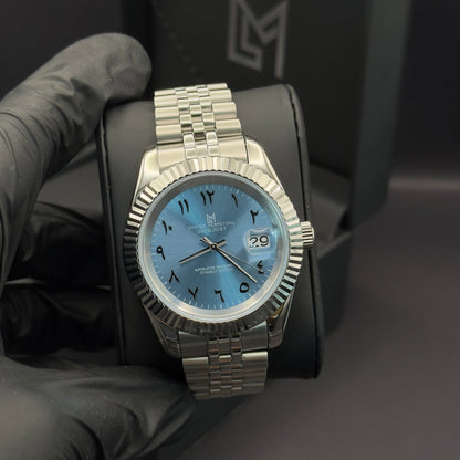 seiko mod datejust arabic ice blue​