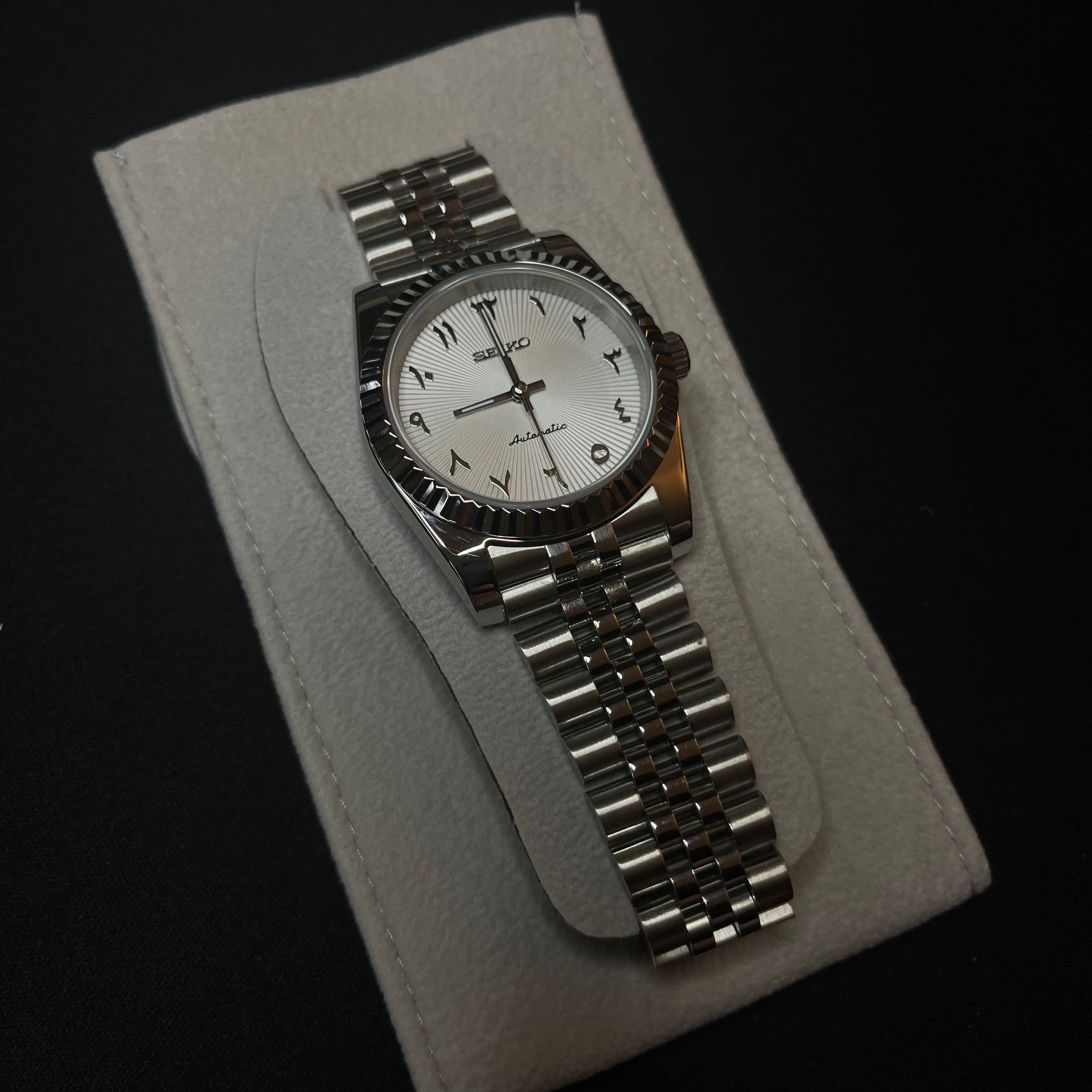 Seiko Datejust Arabic Dial Light Blanc - Luxury Mods