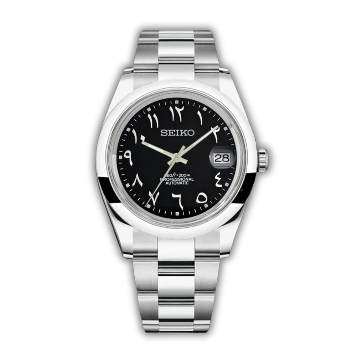 Seiko Datejust Arabic Dial Lisse Noir