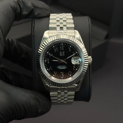 seiko black arabic dial