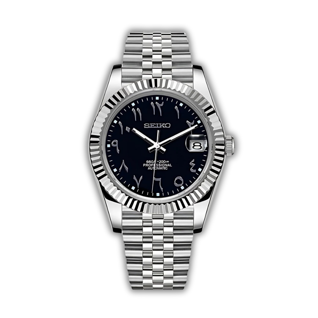 Seiko Datejust Arabic Dial Noir - Luxury Mods