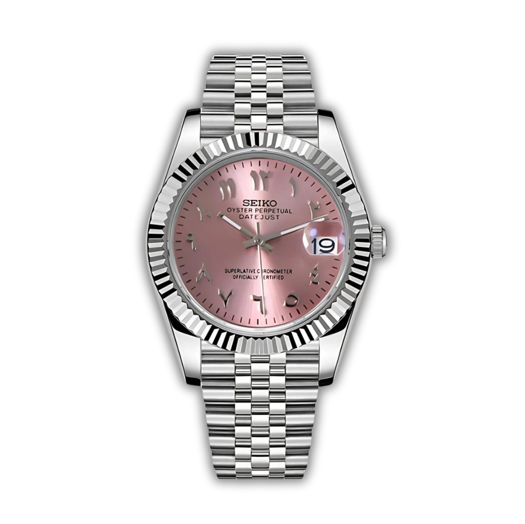 Seiko Datejust Arabic Dial Rose - Luxury Mods