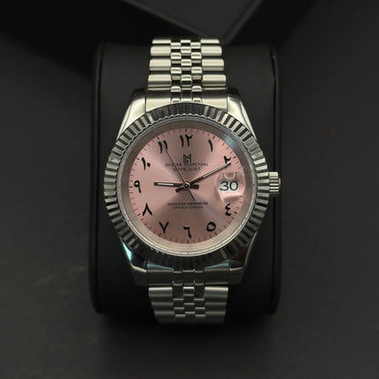 seiko mod arabic dial rose