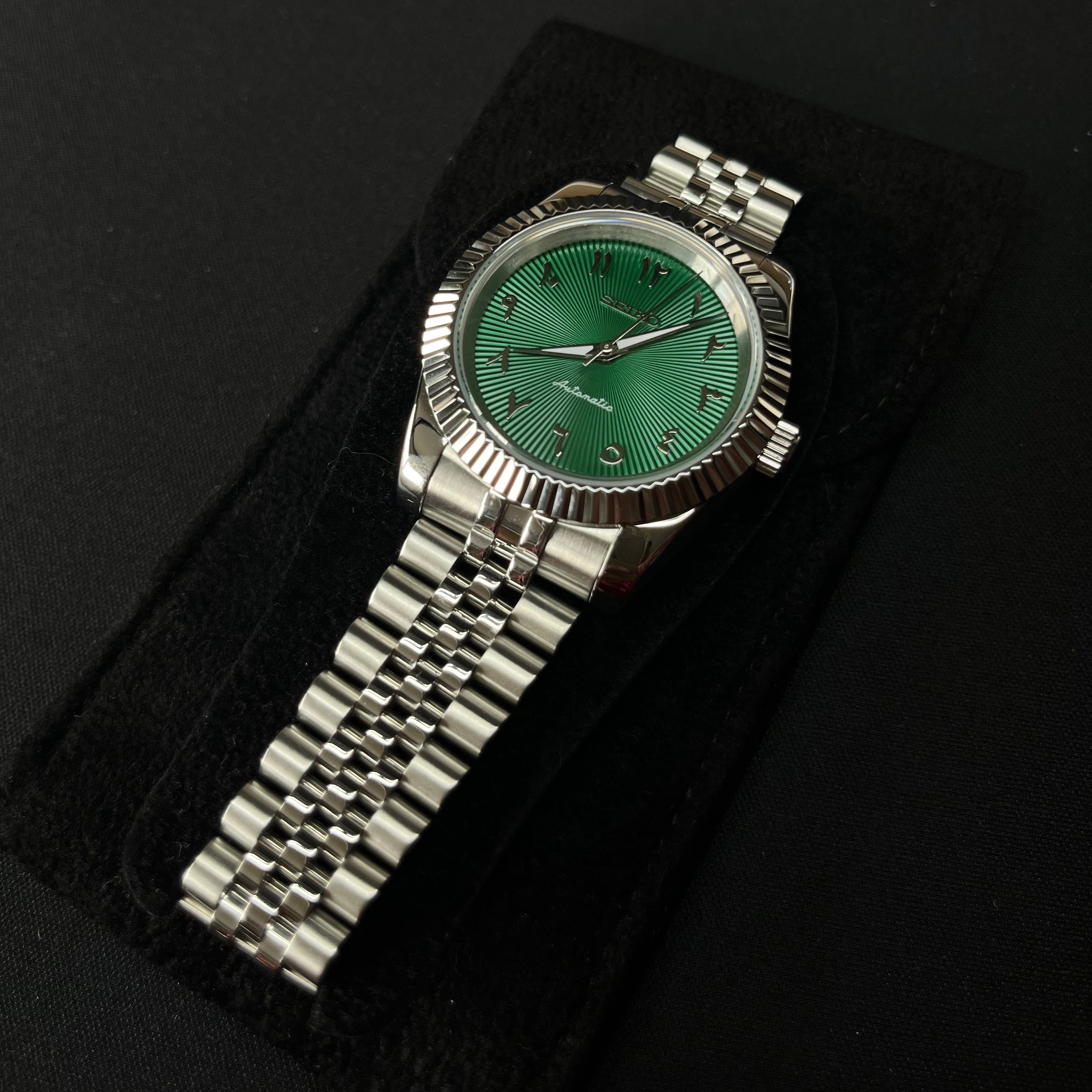 Seiko Datejust Arabic Dial Vert Sapin - Luxury Mods