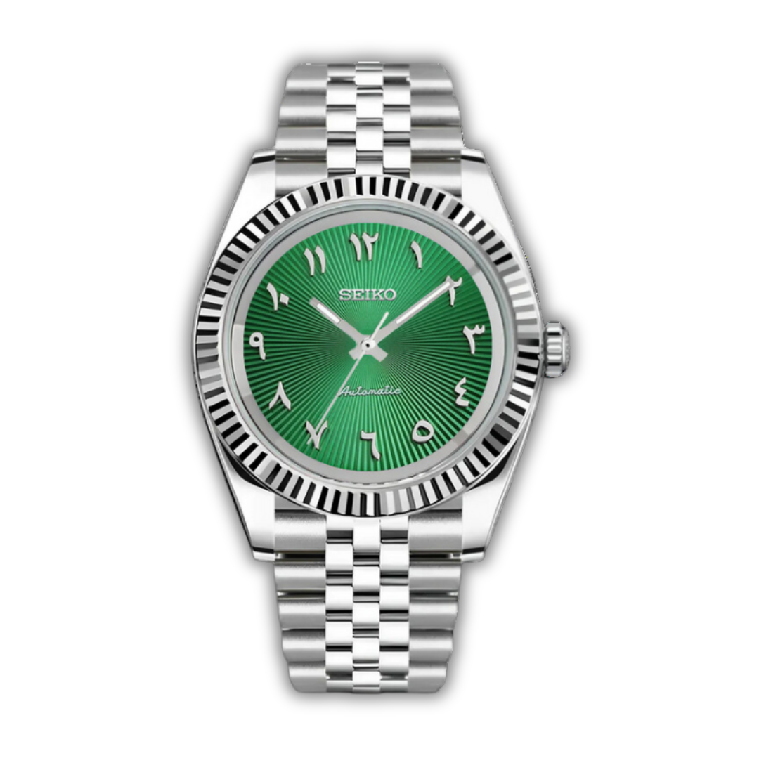 Seiko Datejust Arabic Dial Vert Sapin - Luxury Mods