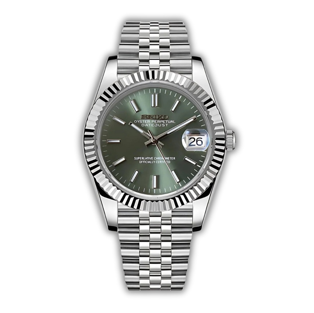 Seiko Datejust Arabic Dial Vert Menthe - Luxury Mods