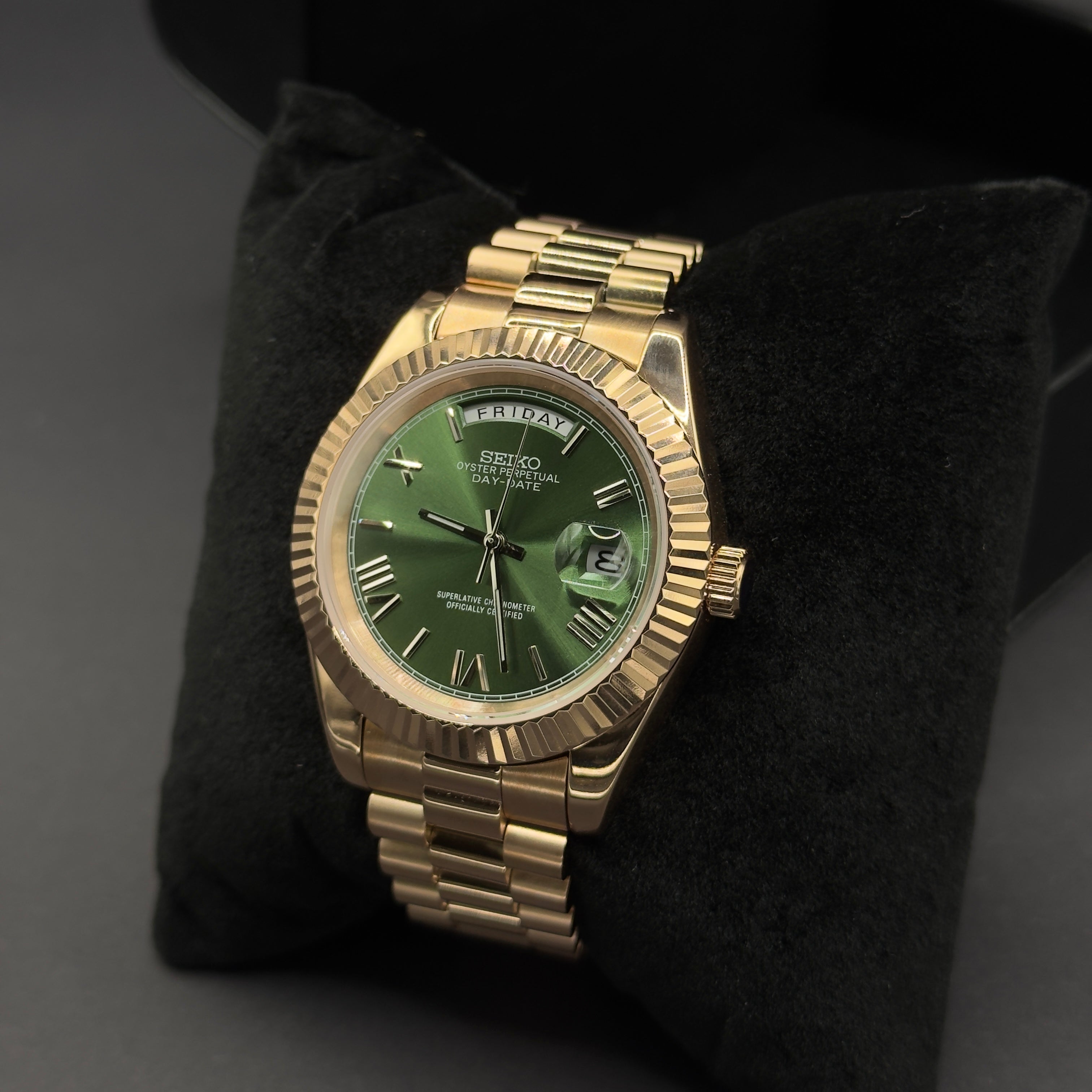 Seiko Daydate Or Rose Vert