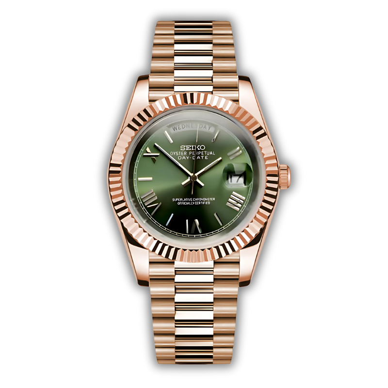 Seiko Daydate Or Rose Vert