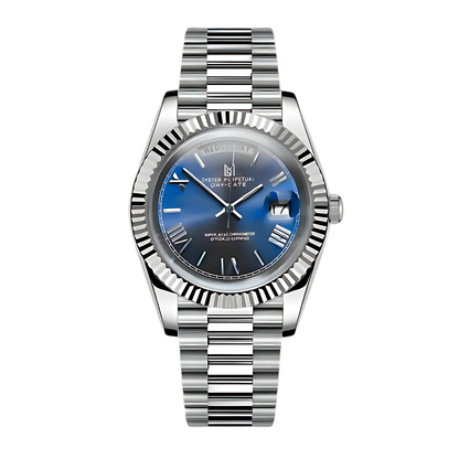 Seiko Mod Daydate Romain Bleu