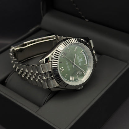 seiko day date green